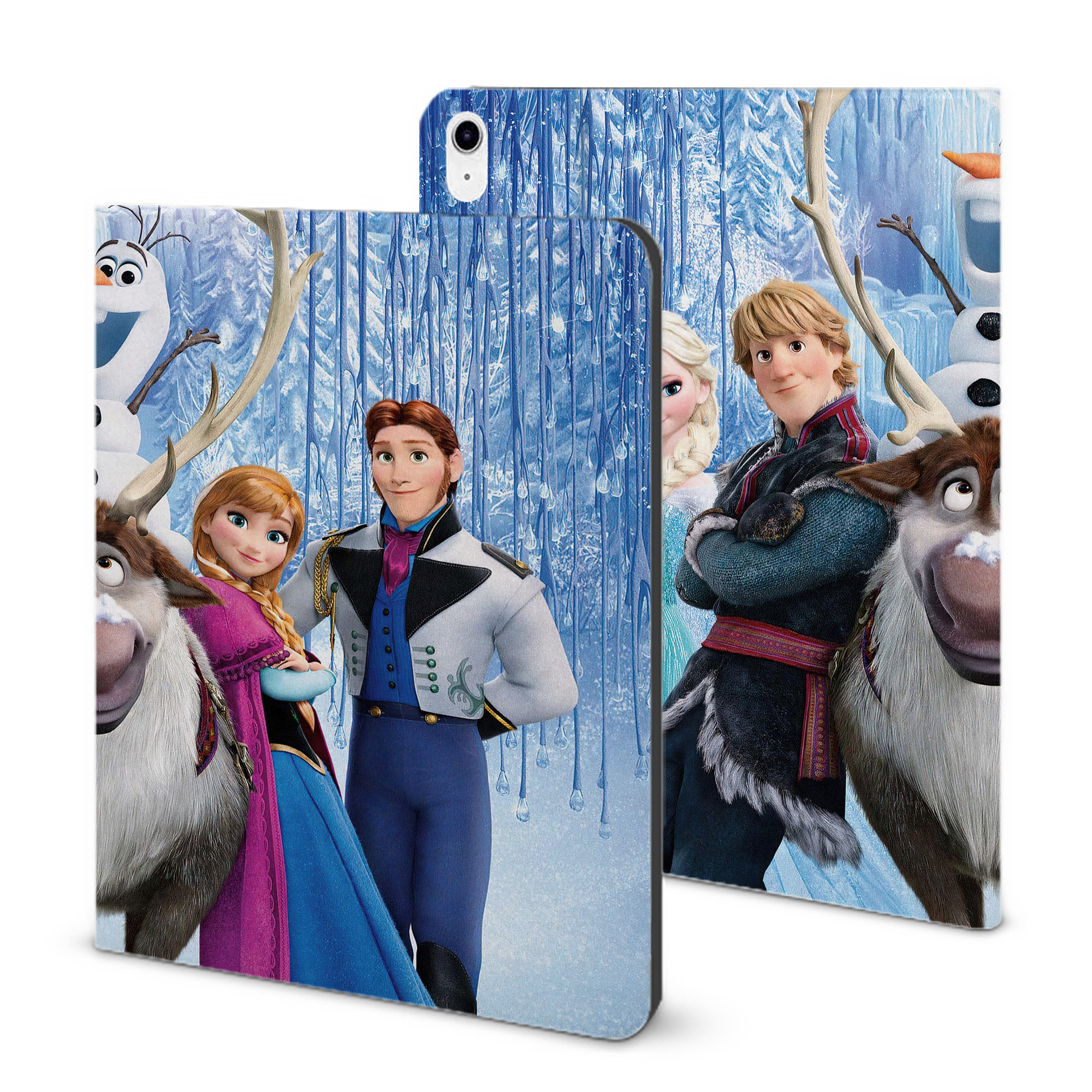 （画像用） アナと雪の女王 アンナ エルサ Frozen Anna Elsa IPad ケース ブック型 PUレザー TPU 耐衝撃 軽量 薄型 ペン収納なし 全面保護 IPad 各モデル対応